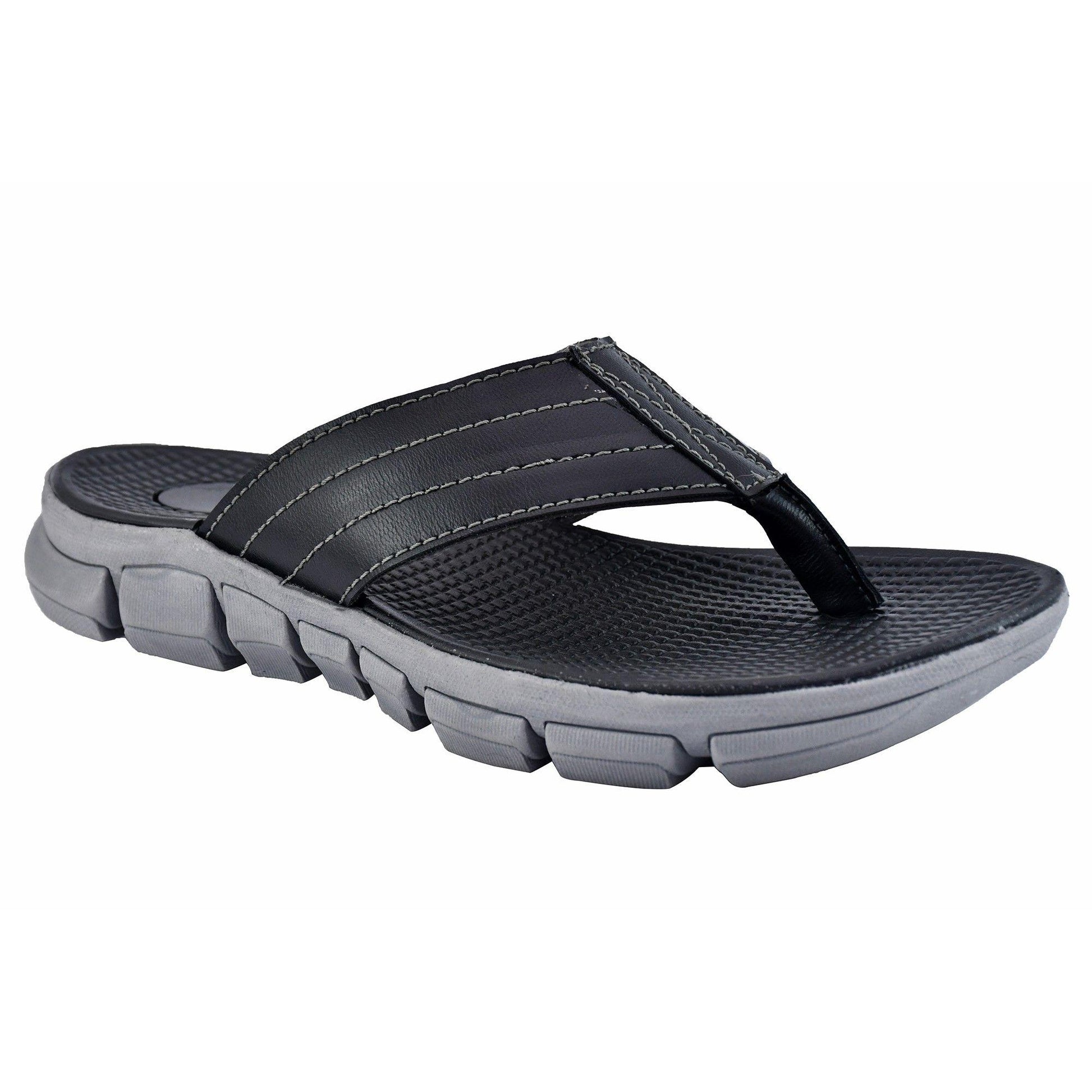 Men’s Premium Synthetic Leather Daily Wear Slippers – AM PM Comfort Series